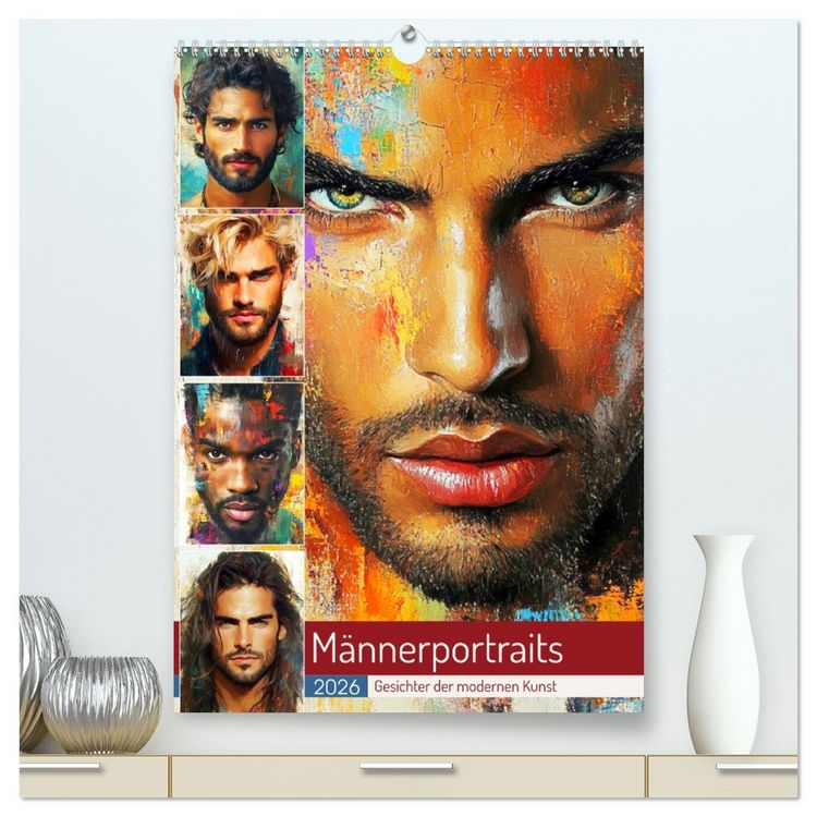 Produktbild: M&auml;nnerportraits. Gesichter der modernen Kunst (hochwertiger Premium Wandkalender 2026 DIN A2 hoch), Kunstdruck in Hochglanz