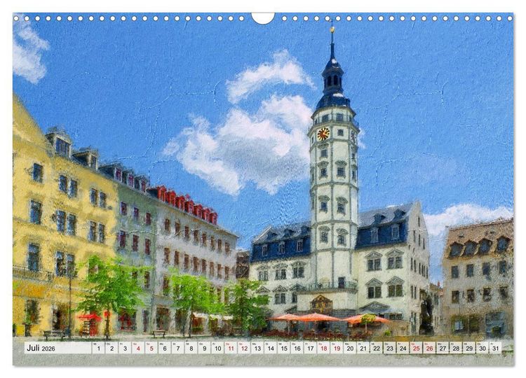 Produktbild: Gera gesehen mit Pinsel und &Ouml;l (Wandkalender 2026 DIN A3 quer), CALVENDO Monatskalender