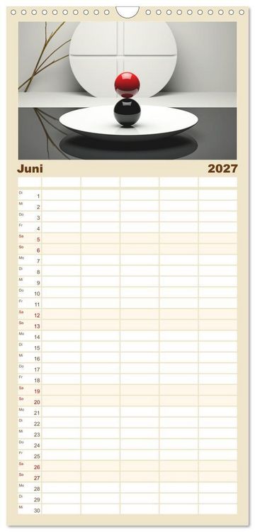 Produktbild: Familienplaner 2027 - Zen mit 5 Spalten (Wandkalender, 21 x 45 cm) CALVENDO