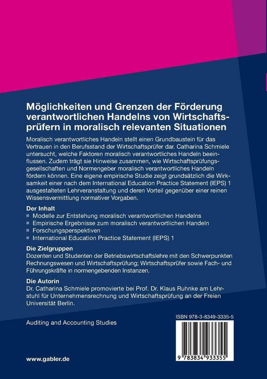 Produktbild: M&ouml;glichkeiten und Grenzen der F&ouml;rderung verantwortlichen Handelns von Wirtschaftspr&uuml;fern in moralisch relevanten Situationen