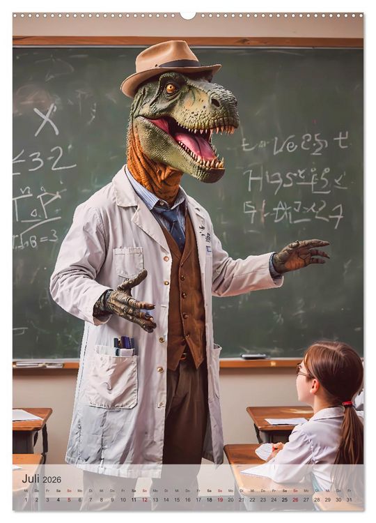 Produktbild: Jurassic Alltag - Dinos &uuml;berall (Wandkalender 2026 DIN A2 hoch), CALVENDO Monatskalender