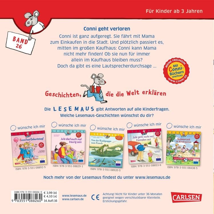 Produktbild: LESEMAUS 26: Conni geht verloren