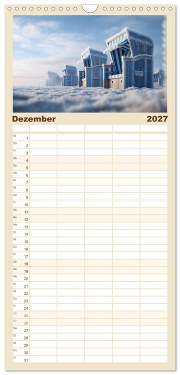 Produktbild: Familienplaner 2027 - St&uuml;hle K&ouml;rbe Liegen mit 5 Spalten (Wandkalender, 21 x 45 cm) CALVENDO