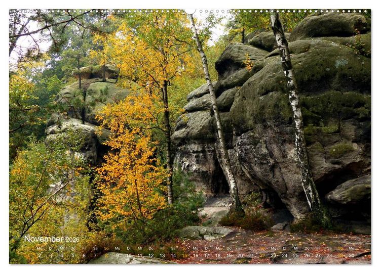 Produktbild: ElbsandSTEIN, kunstwerk der natur (hochwertiger Premium Wandkalender 2026 DIN A2 quer), Kunstdruck in Hochglanz