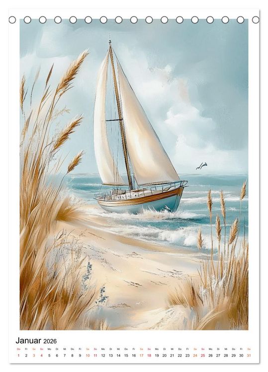 Produktbild: Maritimes Vergn&uuml;gen am Strand (Tischkalender 2026 DIN A5 hoch), CALVENDO Monatskalender
