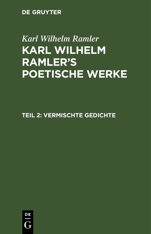Produktbild: Vermischte Gedichte