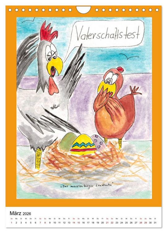 Produktbild: Das mecklenburger Landhuhn "Krisenh&uuml;hner" (Wandkalender 2026 DIN A4 hoch), CALVENDO Monatskalender