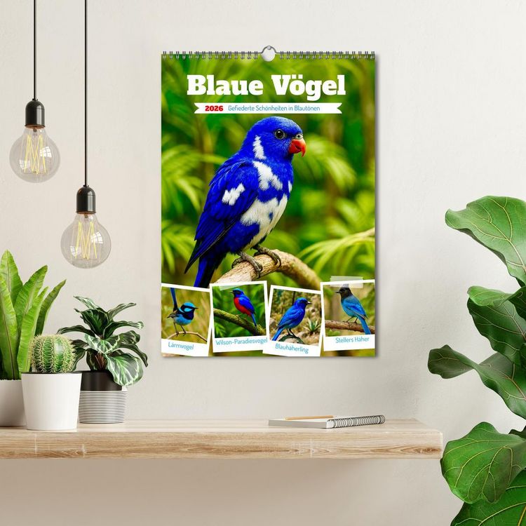 Produktbild: Blaue V&ouml;gel (Wandkalender 2026 DIN A3 hoch), CALVENDO Monatskalender