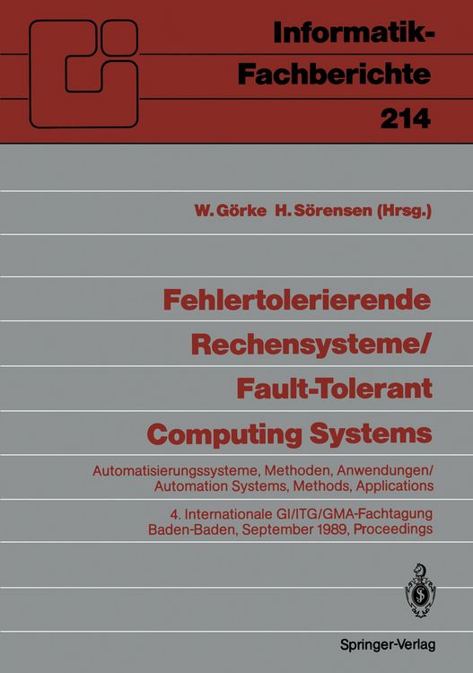 Produktbild: Fehlertolerierende Rechensysteme / Fault-tolerant Computing Systems