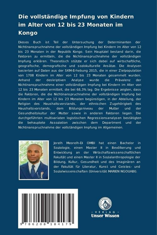 Produktbild: Die vollst&auml;ndige Impfung von Kindern im Alter von 12 bis 23 Monaten im Kongo