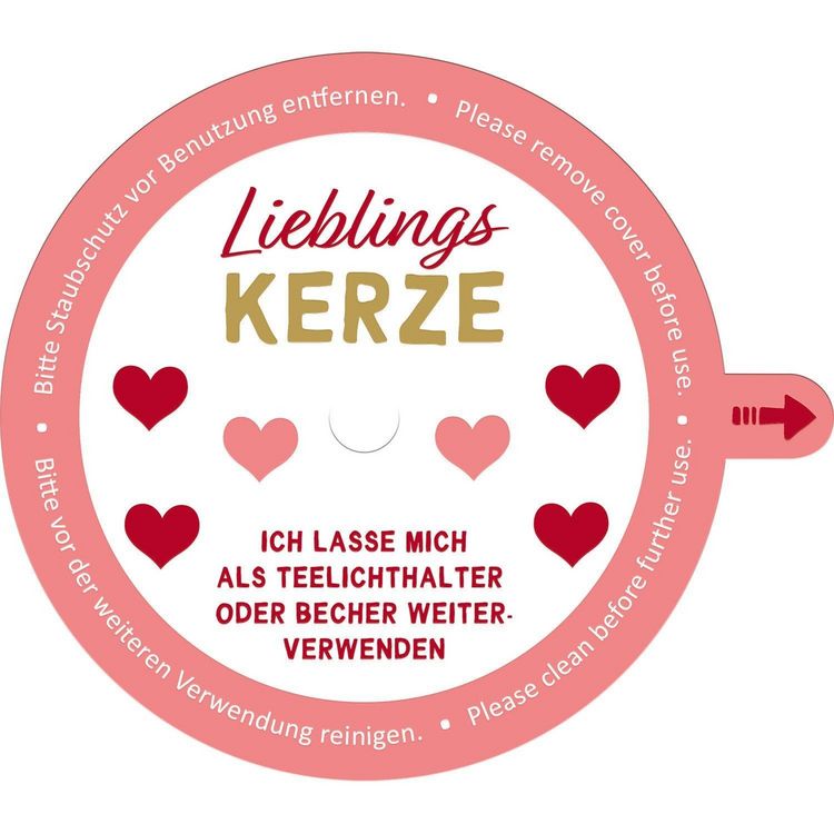 Produktbild: Kerze in Porzellanbecher "Ich brenne f&uuml;r Dich", mit Golddruck