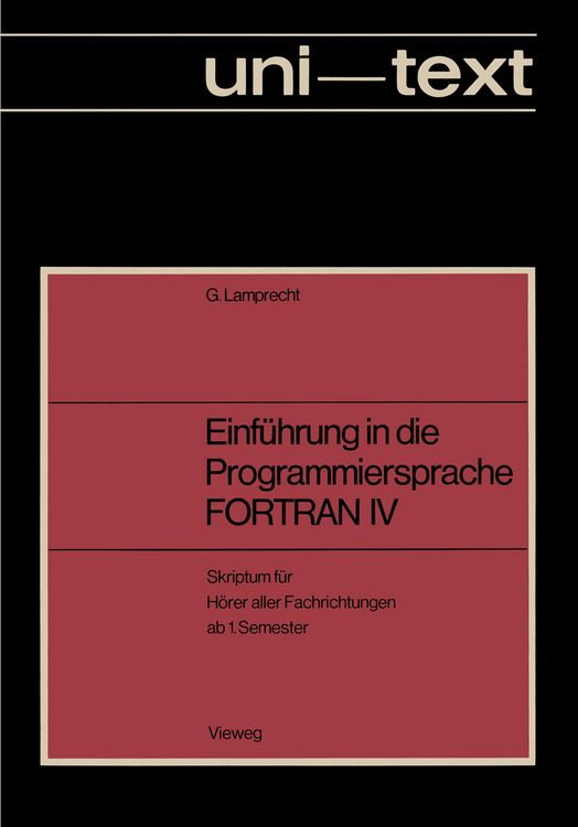 Produktbild: Einf&uuml;hrung in die Programmiersprache FORTRAN IV