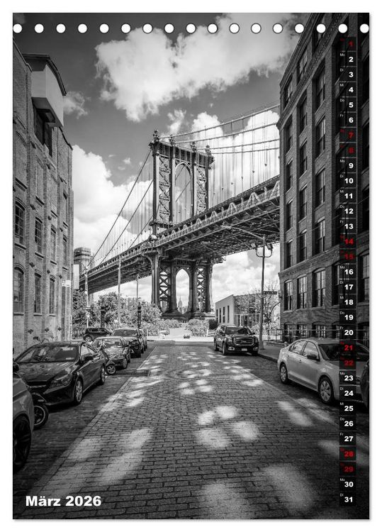 Produktbild: NEW YORK CITY Monochrome Stadtansichten (Tischkalender 2026 DIN A5 hoch), CALVENDO Monatskalender
