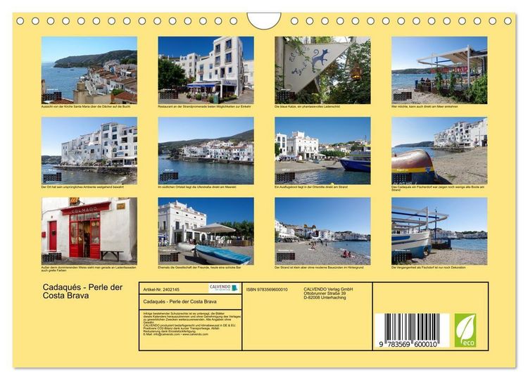Produktbild: Cadaqu&eacute;s - Perle der Costa Brava (Wandkalender 2027 DIN A4 quer), CALVENDO Monatskalender