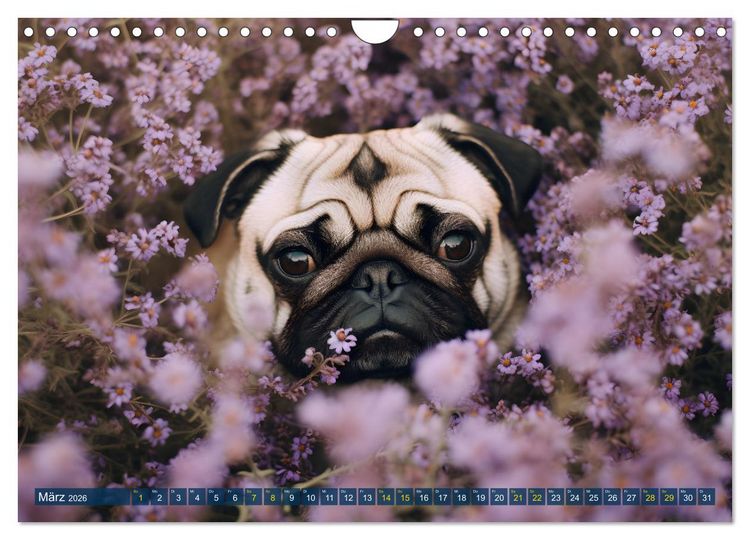 Produktbild: Lustige Mops-Hunde: Die charmanten Meister von Chaos und Unfug (Wandkalender 2026 DIN A4 quer), CALVENDO Monatskalender