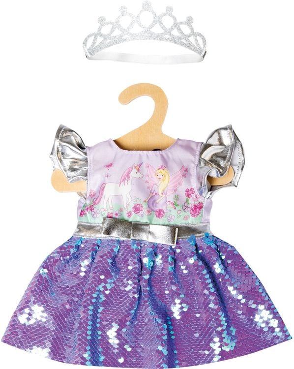 Produktbild: Heless - Puppen-Kleid Fee und Einhorn mit Wendepailletten und silberner Krone