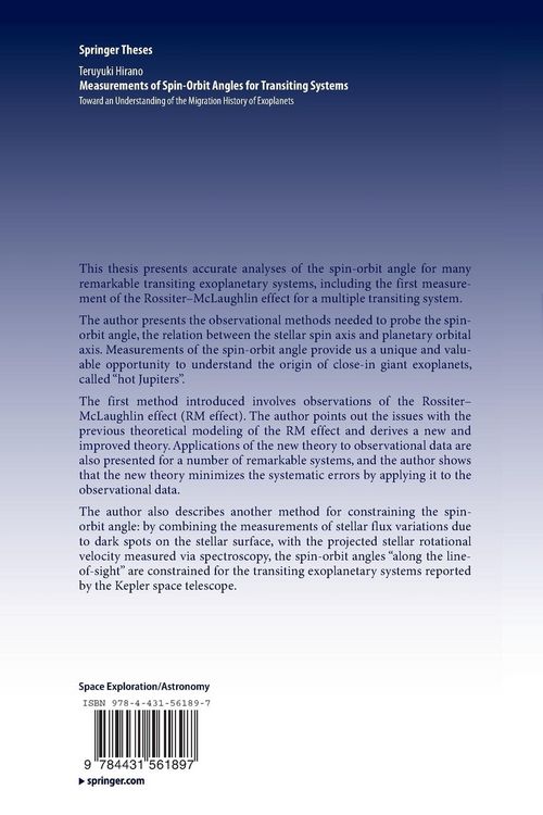 Produktbild: Measurements of Spin-ORBIT Angles for Transiting Systems