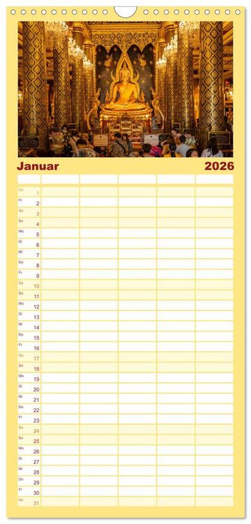 Produktbild: Familienplaner 2026 - Siddhartha Gautama - Buddha mit 5 Spalten (Wandkalender, 21 x 45 cm) CALVENDO