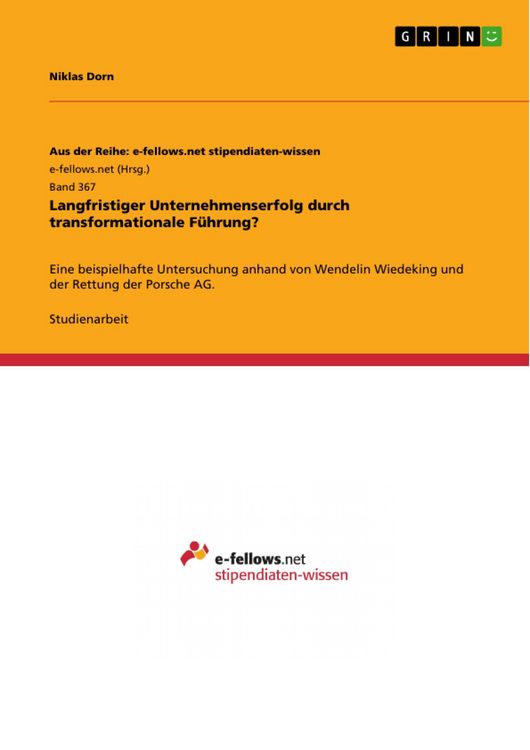 Produktbild: Langfristiger Unternehmenserfolg durch transformationale F&uuml;hrung?