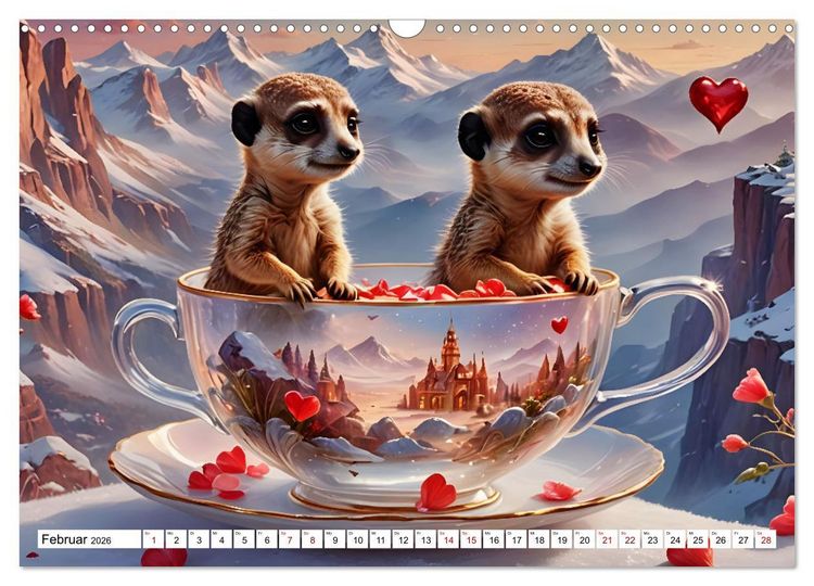 Produktbild: Tierische Tee-Parade (Wandkalender 2026 DIN A3 quer), CALVENDO Monatskalender