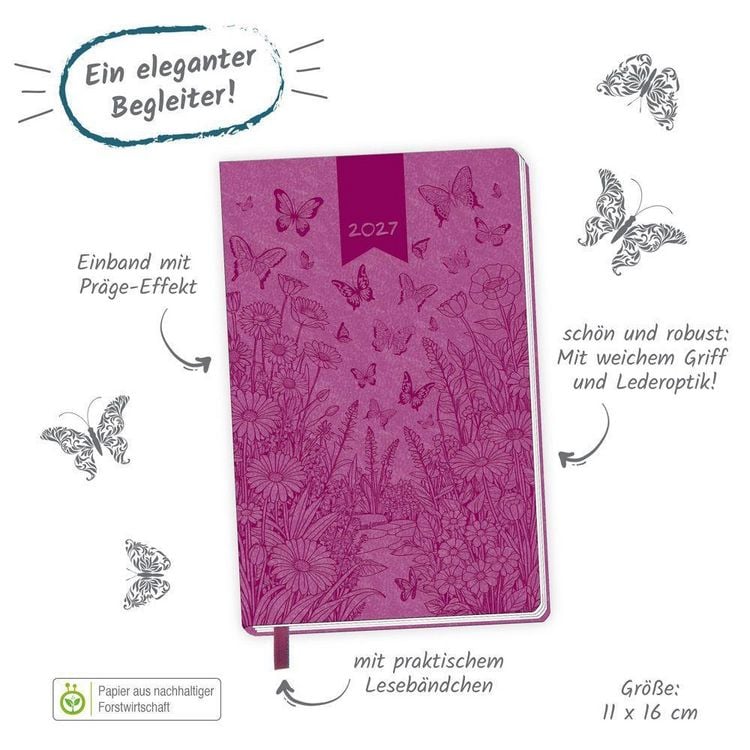 Produktbild: TR&Ouml;TSCH - Taschenkalender A6 Soft Touch Schmetterlinge 2027