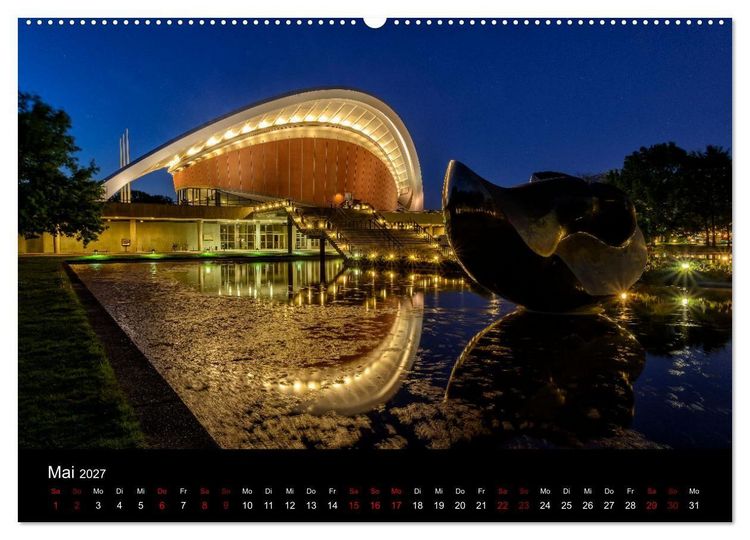 Produktbild: Eine Reise durch Berlin bei Nacht (hochwertiger Premium Wandkalender 2027 DIN A2 quer), Kunstdruck in Hochglanz