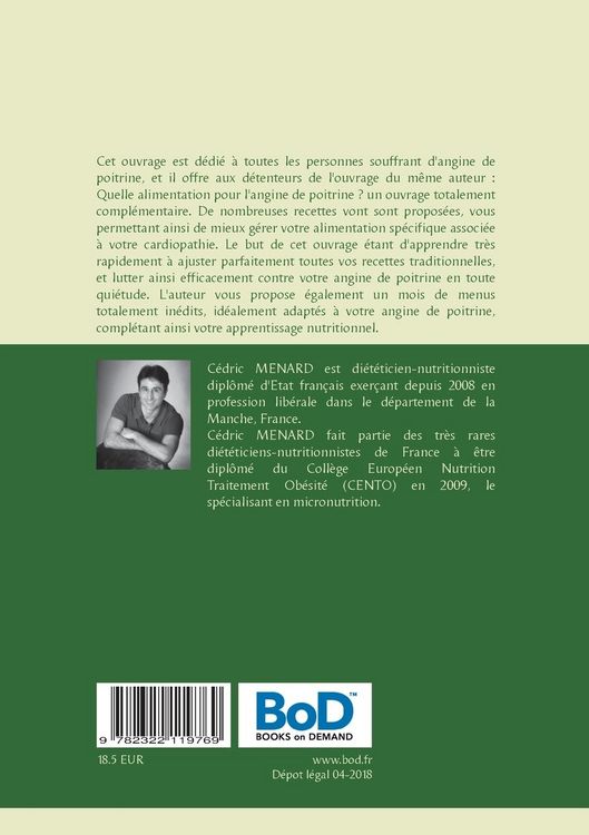 Produktbild: Recettes et menus pour l'angine de poitrine