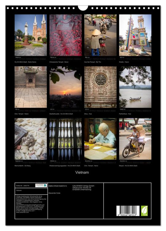Produktbild: Vietnam (Wandkalender 2026 DIN A3 hoch), CALVENDO Monatskalender