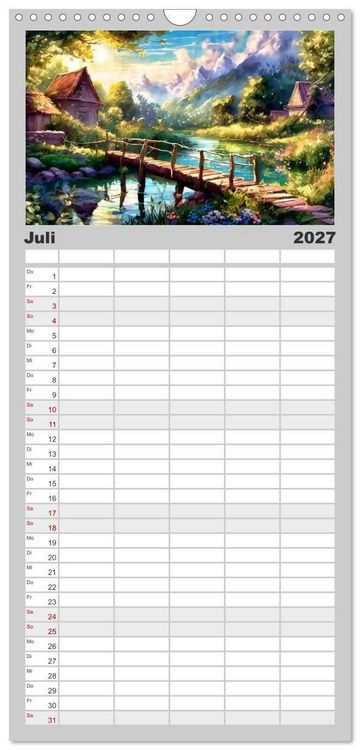 Produktbild: Familienplaner 2027 - Landschaften im Jahreskreis mit 5 Spalten (Wandkalender, 21 x 45 cm) CALVENDO