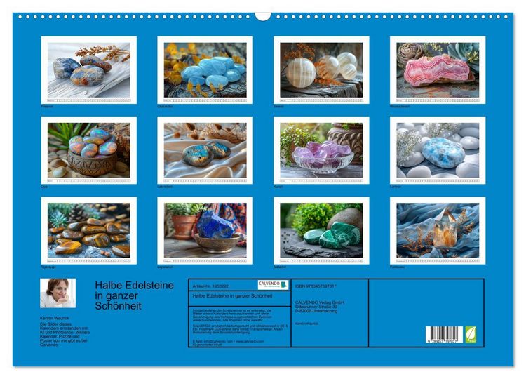 Produktbild: Halbe Edelsteine in ganzer Sch&ouml;nheit (Wandkalender 2026 DIN A2 quer), CALVENDO Monatskalender