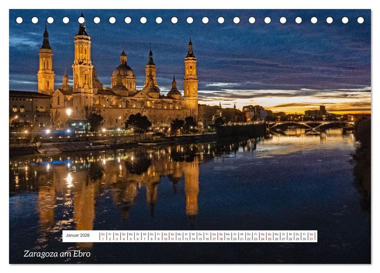 Produktbild: Von Festung bis Flamenco (Tischkalender 2026 DIN A5 quer), CALVENDO Monatskalender
