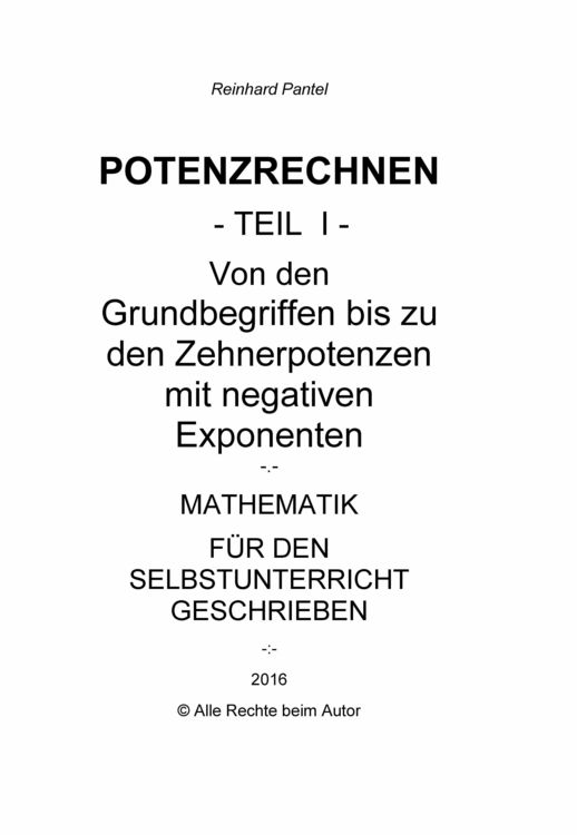 Produktbild: Potenzrechnen - Teil I - Lehrbuch