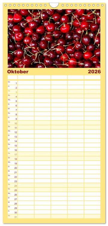 Produktbild: Familienplaner 2026 - Alles in Rot mit 5 Spalten (Wandkalender, 21 x 45 cm) CALVENDO