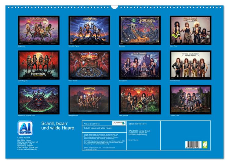 Produktbild: Schrill, bizarr und wilde Haare (Wandkalender 2027 DIN A2 quer), CALVENDO Monatskalender