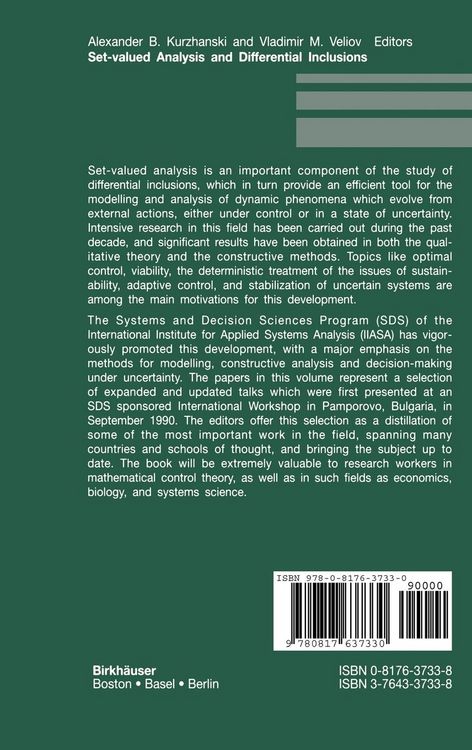 Produktbild: Set-Valued Analysis and Differential Inclusions