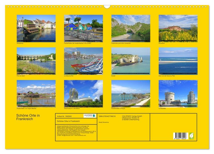 Produktbild: Sch&ouml;ne Orte in Frankreich (Wandkalender 2026 DIN A2 quer), CALVENDO Monatskalender