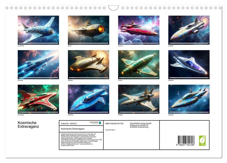 Produktbild: Kosmische Extravaganz (Wandkalender 2026 DIN A3 quer), CALVENDO Monatskalender