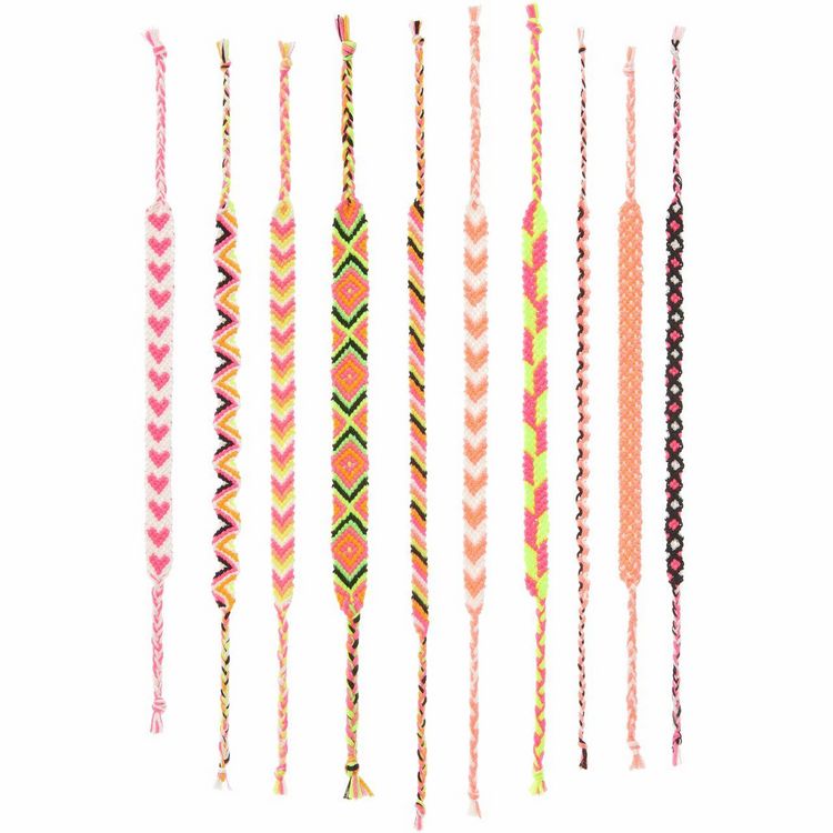 Produktbild: DIY Freundschaftsarmb&auml;nder Set, Neon Colours 10 x 8 m Stickgarn in 7 verschiedenen Farben, 100 % Baumwolle und Neon 100% Polyester