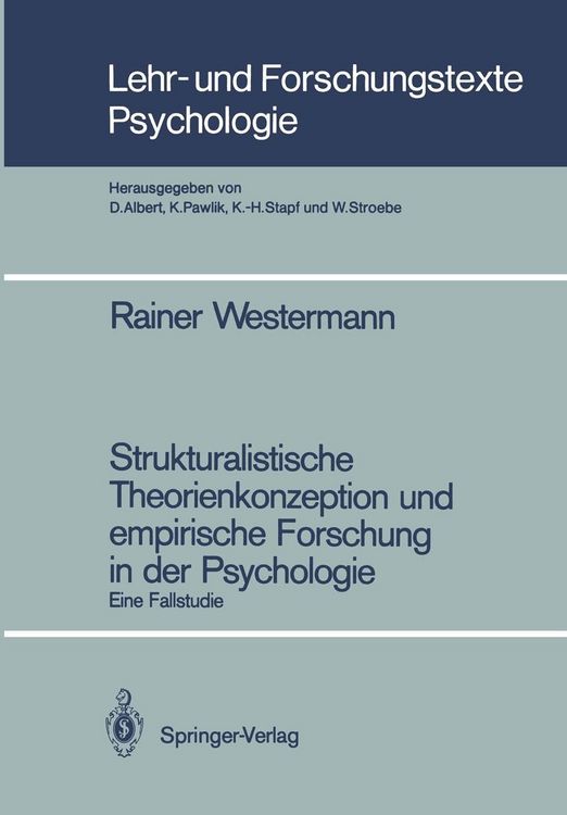 Produktbild: Strukturalistische Theorienkonzeption und empirische Forschung in der Psychologie