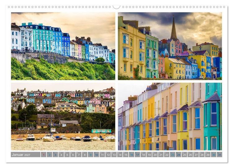 Produktbild: Sehnsucht Wales - Collagen eines Landes (hochwertiger Premium Wandkalender 2027 DIN A2 quer), Kunstdruck in Hochglanz