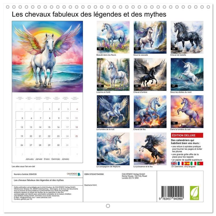 Produktbild: Kohrt, S: Chevaux fabuleux des l&eacute;gendes et des mythes (Calen