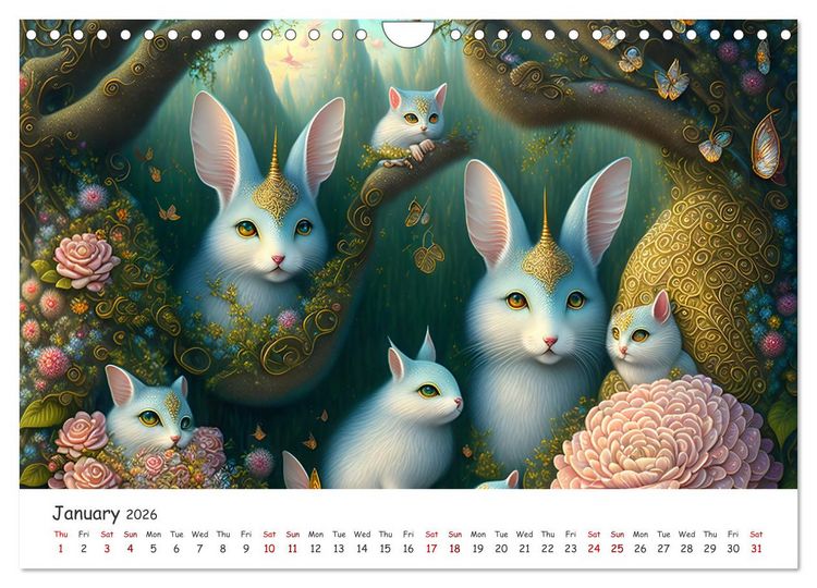 Produktbild: Fabulous creatures - In the land of mythical creatures (Wall Calendar 2026 DIN A4 landscape), CALVENDO 12 Month Wall Calendar