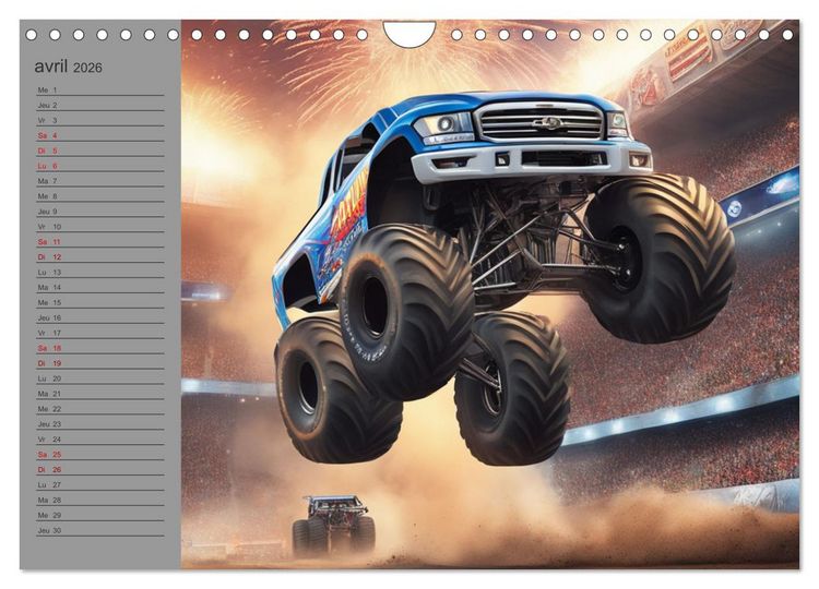 Produktbild: Monster trucks La confrontation ultime (Calendrier mural 2026 DIN A4 vertical), CALVENDO calendrier mensuel