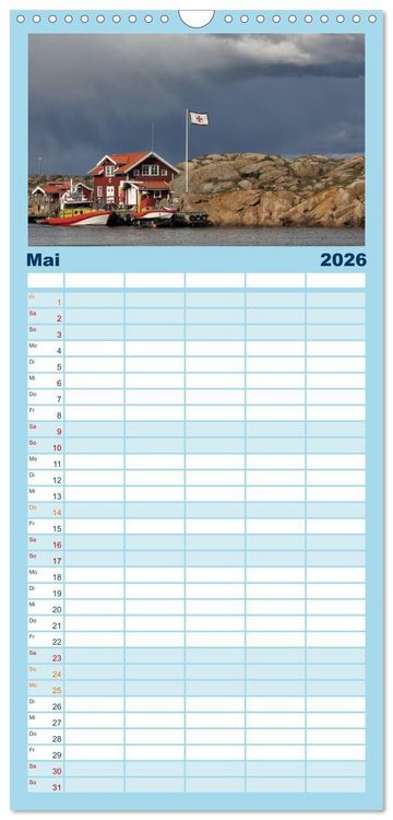 Produktbild: Familienplaner 2026 - Unterwegs in Schweden mit 5 Spalten (Wandkalender, 21 x 45 cm) CALVENDO