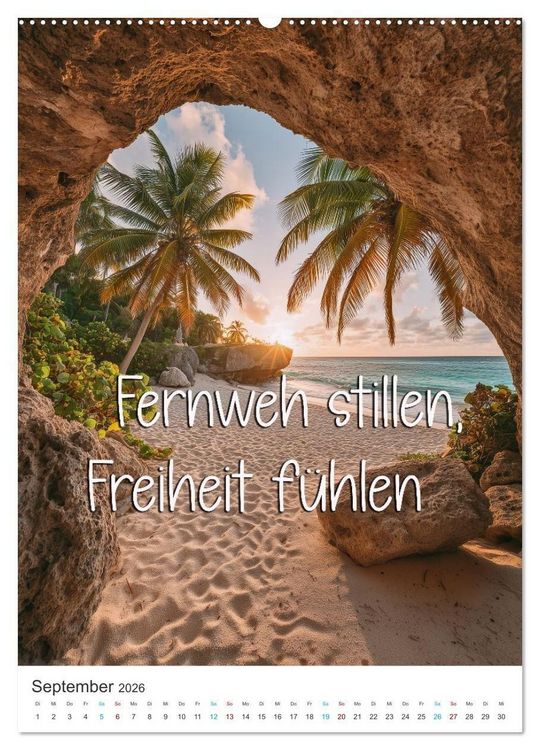 Produktbild: Tr&auml;umen unter Palmen (Wandkalender 2026 DIN A2 hoch), CALVENDO Monatskalender