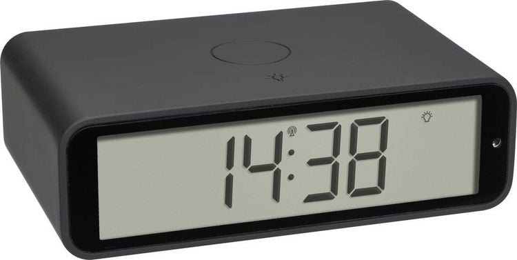 Produktbild: TFA Dostmann 60.2560.10 Funk Wecker Anthrazit Alarmzeiten 1