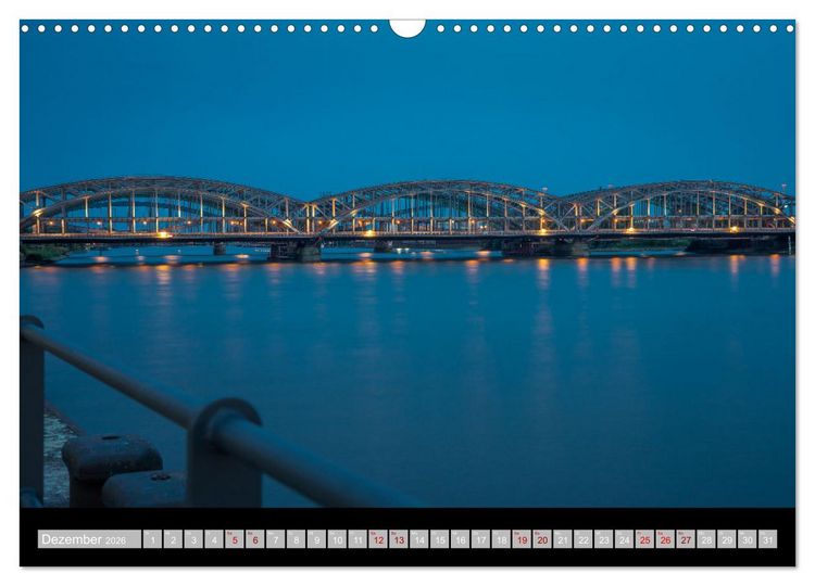 Produktbild: Hamburgs Br&uuml;cken bei Nacht (Wandkalender 2026 DIN A3 quer), CALVENDO Monatskalender