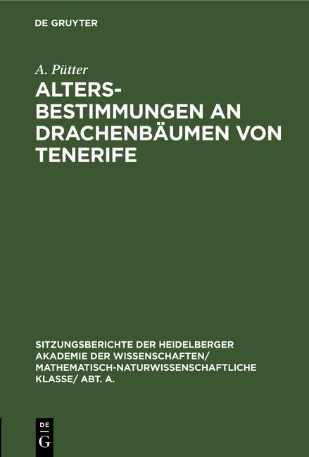 Produktbild: Altersbestimmungen an Drachenb&auml;umen von Tenerife