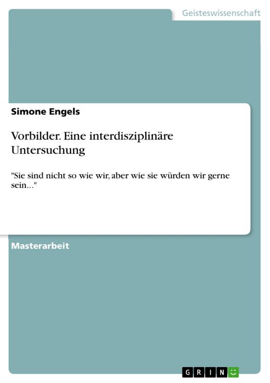 Produktbild: Vorbilder. Eine interdisziplin&auml;re Untersuchung