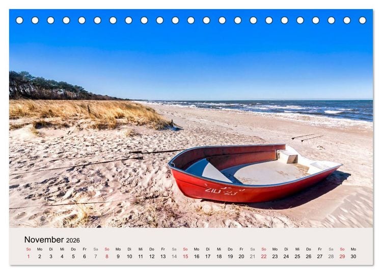 Produktbild: STRANDLUST: Fischland-Dar&szlig;-Zingst (Tischkalender 2026 DIN A5 quer), CALVENDO Monatskalender